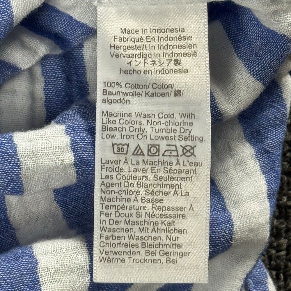 J.Crew Factory Womens Sz XS Striped Gauze Button Up Shirt Blue White Coastal - Picture 11 of 11